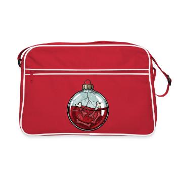 Creepy Skeleton Christmas Ball Horror Gothic - Retro Bag - red/white - Front