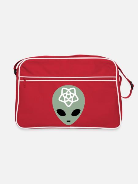 Paysage mental extraterrestre géométrique - Sac Retro - rouge/blanc - Devant
