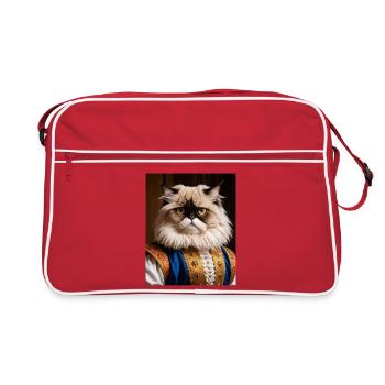 Royal Velvet Paw – The Aristocrat Cat - Retro Bag - red/white - Front