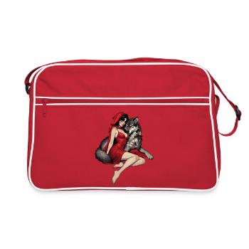 Le Petit Chaperon Rouge avec le Mauvais Loup - Sac Retro - rouge/blanc - Devant