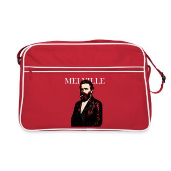 Portrait en cuir Herman Melville Noir - Sac Retro - rouge/blanc - Devant