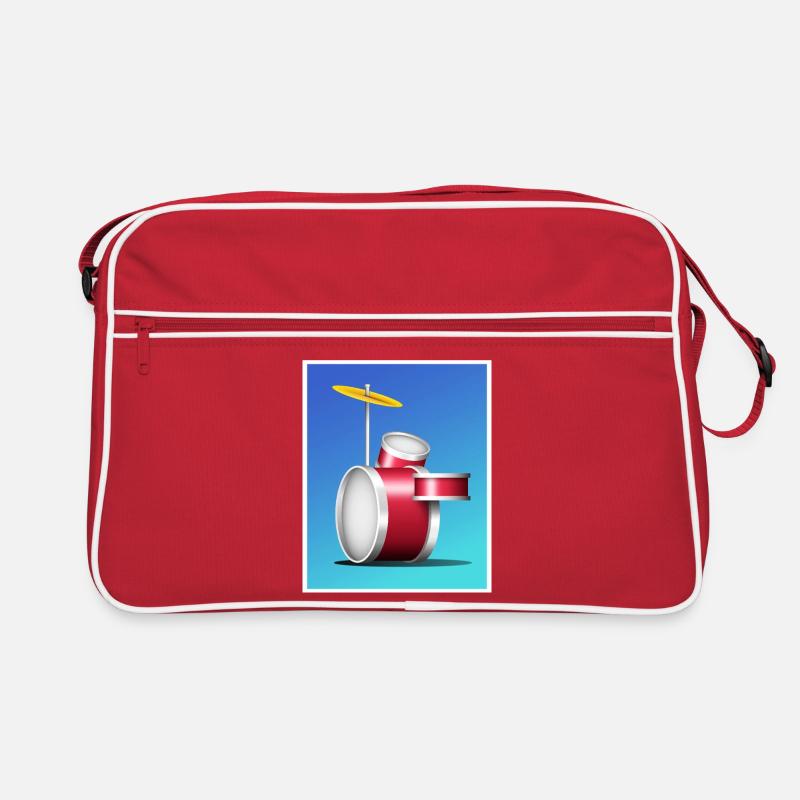 Cartoon Rotes Trommelset Retro Tasche