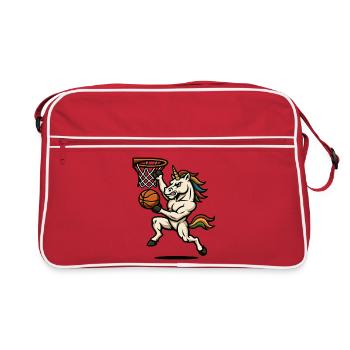 Rainbow Unicorn Slam Dunk - Retro Bag - red/white - Front