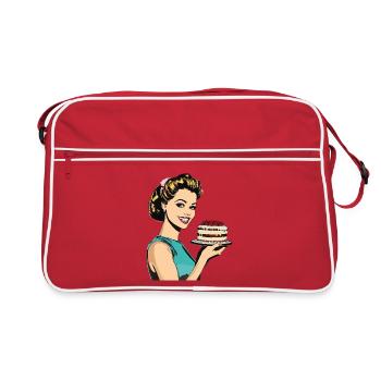 Baking Cake Baking Queen Baking Fairy Baker Pop Art - Retro Bag - red/white - Front