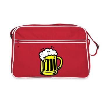 Icône de chope de bière - Sac Retro - rouge/blanc - Devant