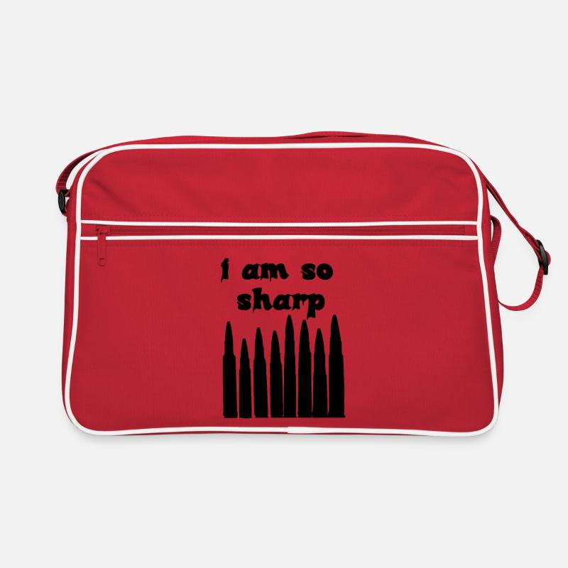I Am So Sharp Bullet Typography Dark Statement Art Retro Tasche