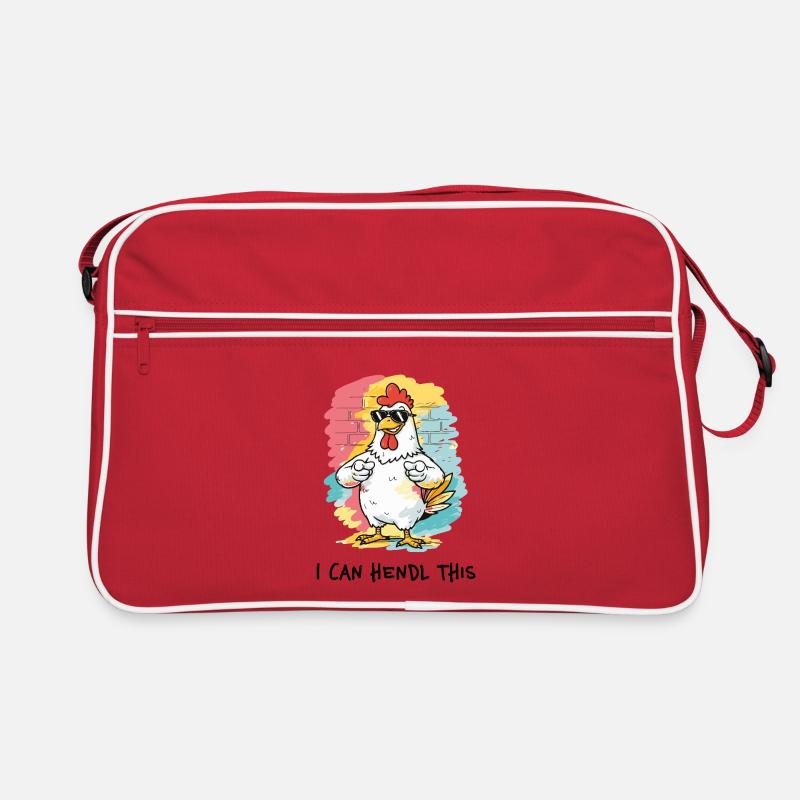 Je peux hendl ceci – Jeu de mots dialectal poulet coq Sac Retro