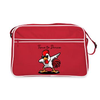 Urban rooster in dark glasses - Retro Bag - red/white - Front