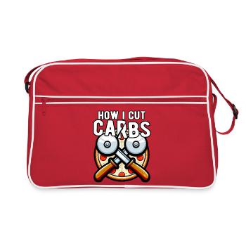 Wie ich Kohlenhydrate reduziert Pizza Lustig - Retro Tasche - Rot/Weiß - Vorne