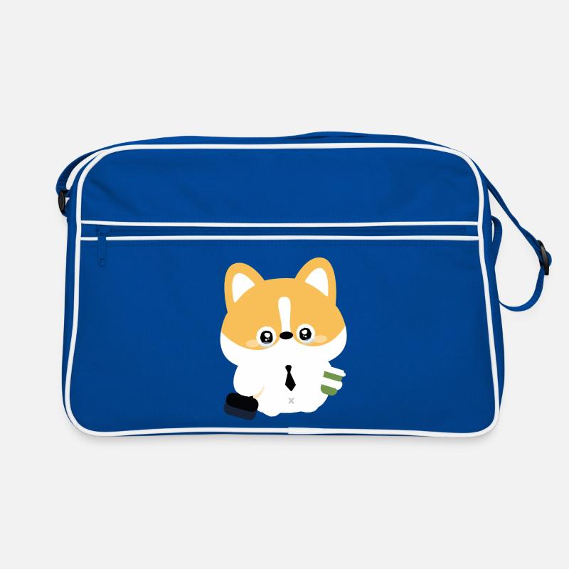 Corgi in Tie with Coffee Cup Retro Bag