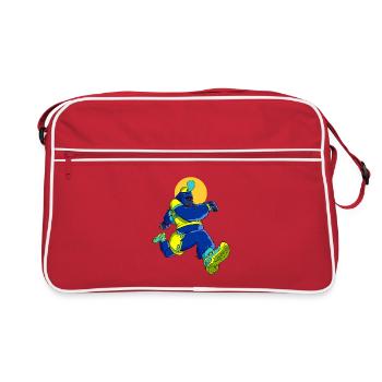 Blauer Gorillaläufer - Retro Tasche - Rot/Weiß - Vorne