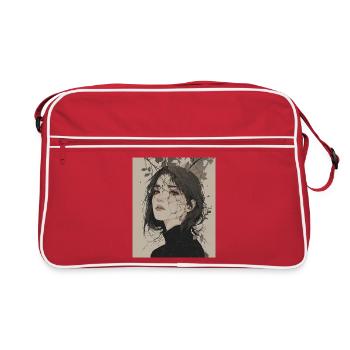 Broken Sheet Portrait - Retro Bag - red/white - Front