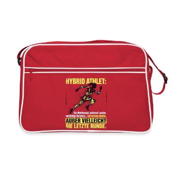 Hybrid Athlet Wettkampf lustiger Spruch - Retro Tasche - Rot/Weiß - Vorne