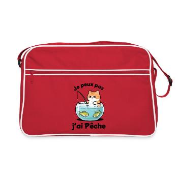 Chat pêcheur dans l'aquarium - Sac Retro - rouge/blanc - Devant