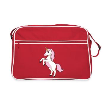 Scintillement licorne rose - Sac Retro - rouge/blanc - Devant