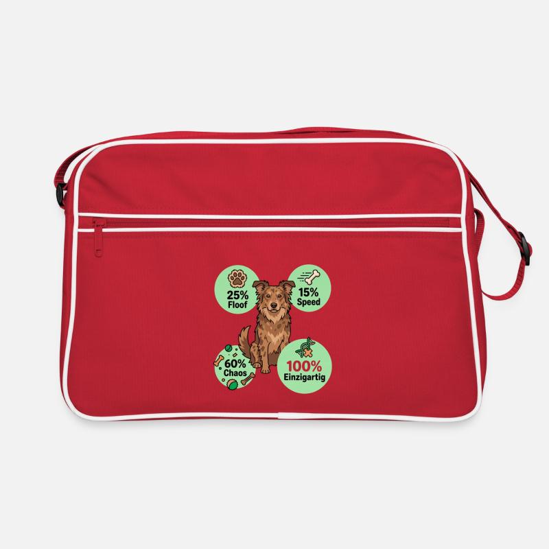 Hunde-DNA: 60% Chaos & 100% Einzigartig Retro Tasche