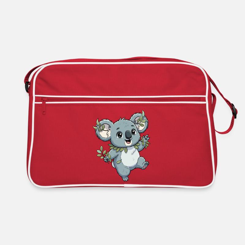 Koala vert avec couronne de feuilles Sac Retro
