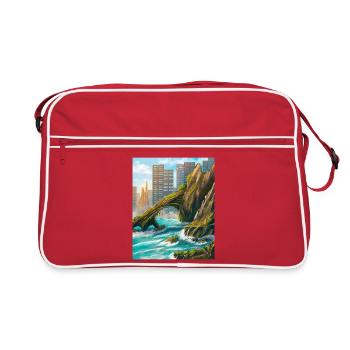 Arche rocheuse et côte urbaine - Sac Retro - rouge/blanc - Devant