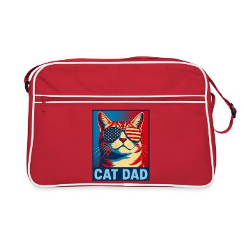 Patriotic Cat Dad – Funny Cat Dad for - Retro Bag - red/white - Front