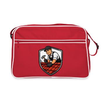 Métiers de couvreur en briques de protection - Sac Retro - rouge/blanc - Devant