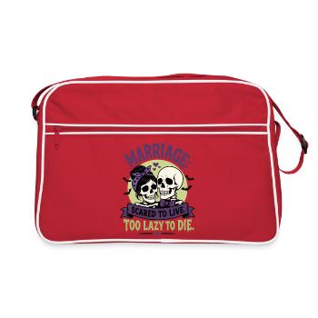 Le mariage a peur de vivre trop paresseux pour mourir - Sac Retro - rouge/blanc - Devant