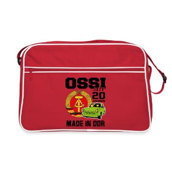 Geburtstag DDR Ossi Ost Produkt 20 Jahre - Retro Tasche - Rot/Weiß - Vorne