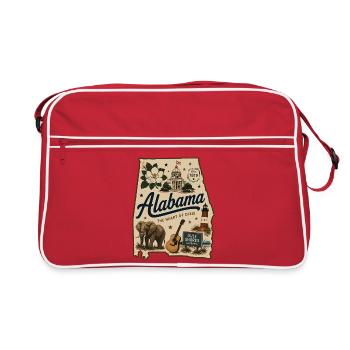Autocollant vintage de la fierté de l’État de l’Alabama illustré - Sac Retro - rouge/blanc - Devant