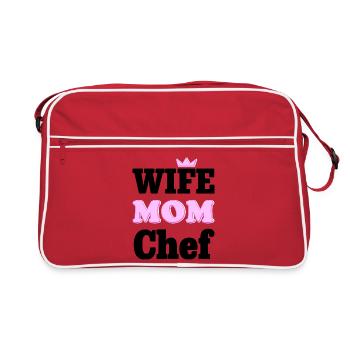 Wife Mom Chef - Design statement pour les mamans - Sac Retro - rouge/blanc - Devant