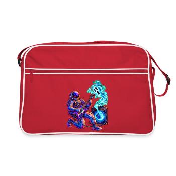 KOSMISCHER ROCKER | Geist im Verstärker - Retro Tasche - Rot/Weiß - Vorne