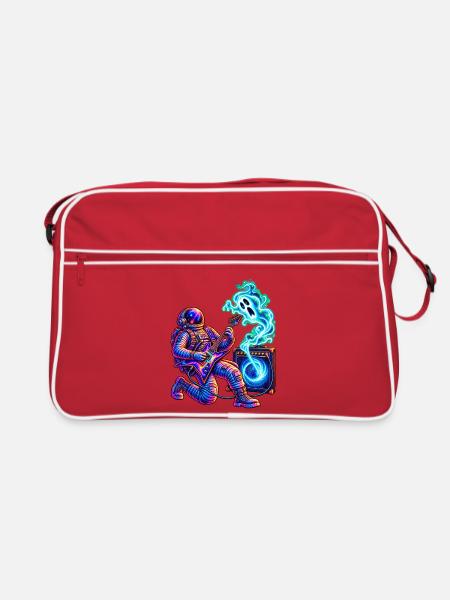 KOSMISCHER ROCKER | Geist im Verstärker - Retro Tasche - Rot/Weiß