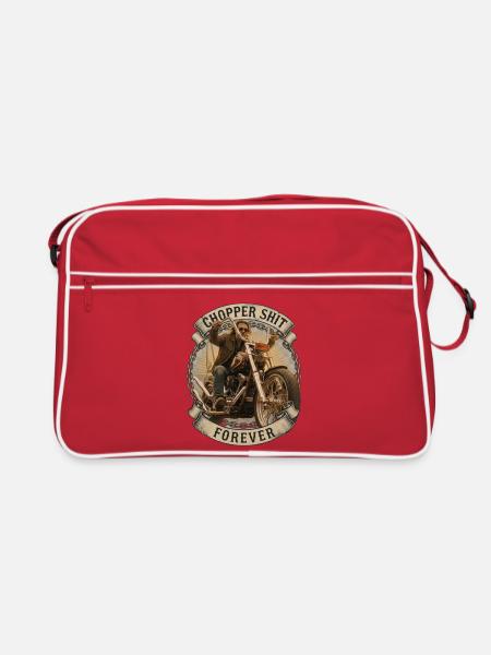 Choppershit - Retro Tasche - Rot/Weiß
