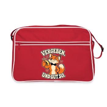 Vergeben. Und gut so. – Fuchs Hochzeit Ring - Retro Tasche - Rot/Weiß - Vorne