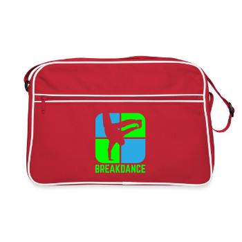 Breakdance B-Boy Streetdance Design Hip Hop Dance - Retro Tasche - Rot/Weiß - Vorne