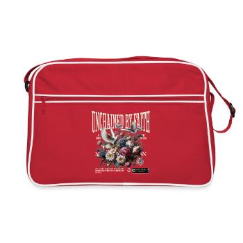 Déchaîné par la foi en Christ Fleurs de la vraie liberté - Sac Retro - rouge/blanc - Devant