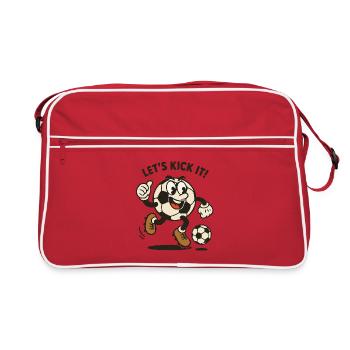 Caractère de football joyeux - Sac Retro - rouge/blanc - Devant
