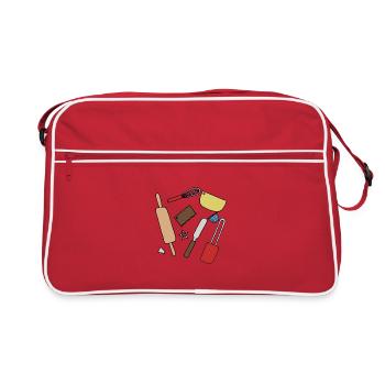Confectioner Baker Bake Cake Cafe Confectioner - Retro Bag - red/white - Front