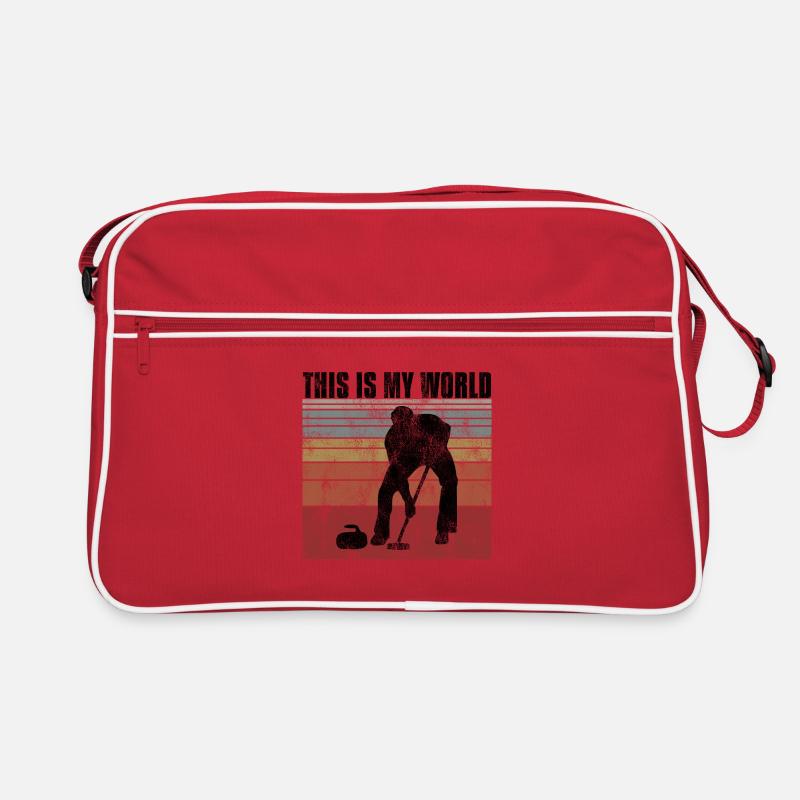Curling is my world Curler Eisstockschießen Retro Tasche