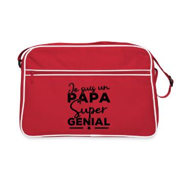Je suis un papa super génial - Sac Retro - rouge/blanc - Devant