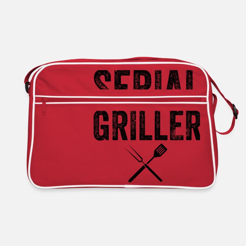 SERIAL GRILLER BBQ GIFT black Retro Bag