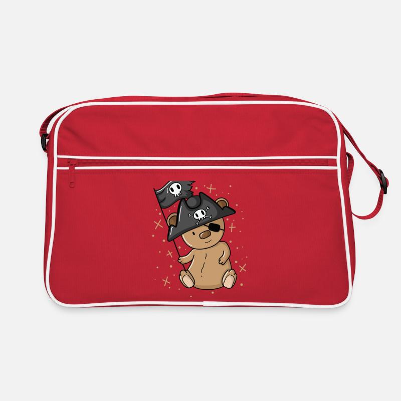 Pirate Teddy Bear with Pirate Hat Eye Patch Retro Bag