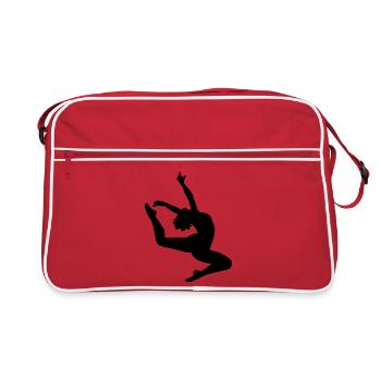 Springen Mädchen - Retro Tasche - Rot/Weiß - Vorne