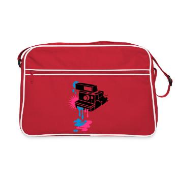 Appareil photo instantané - La peinture dégouline - Sac Retro - rouge/blanc - Devant