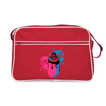 spray can Graffiti Style - Retro Bag - red/white - Front