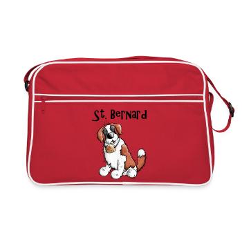 Drôle Saint Bernard - Chien - Sac Retro - rouge/blanc - Devant