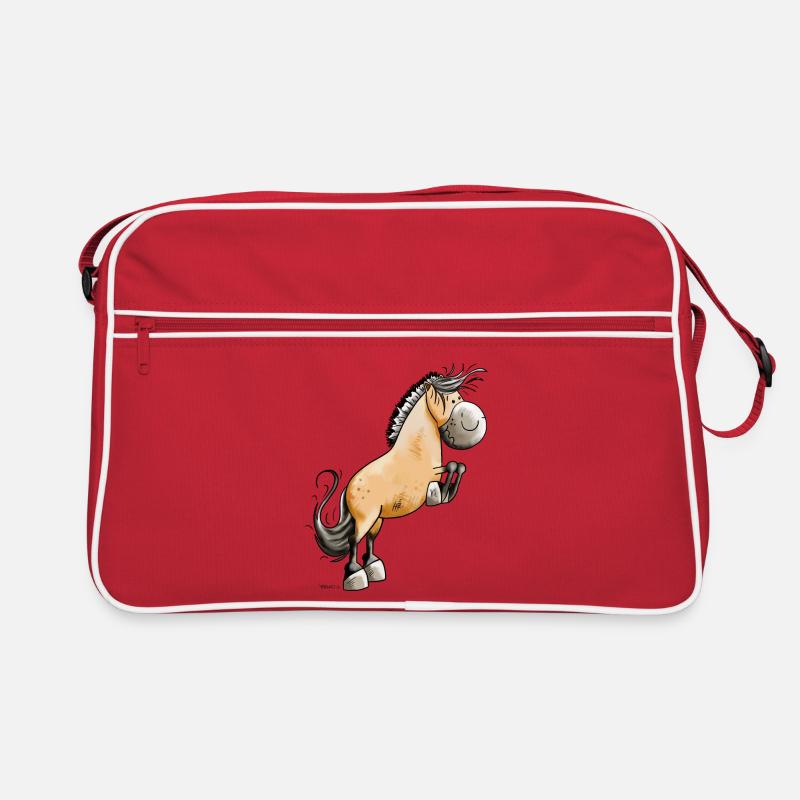 Lustiger Norweger - Retro Tasche - Rot/Weiß