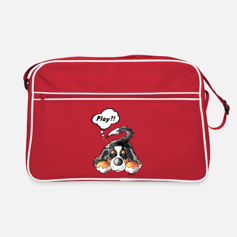 Playing Bernese Mountain Dog Retro Bag