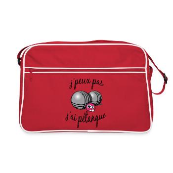j'peux pas j'ai pétanque - Sac Retro - rouge/blanc - Devant