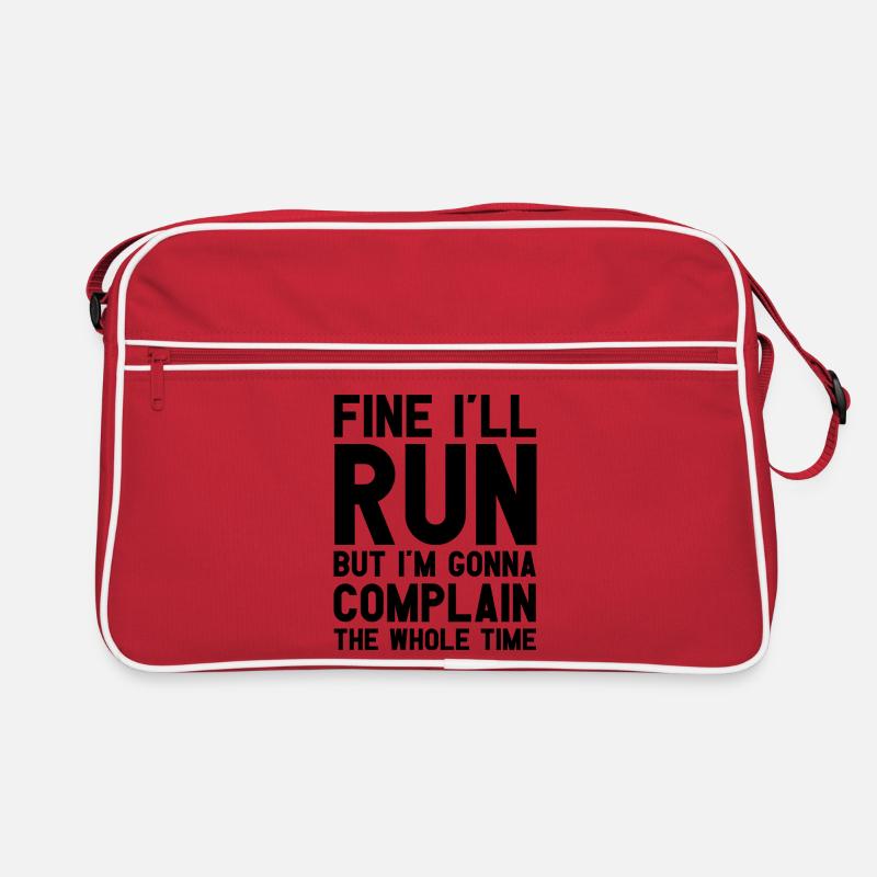 Je vais courir - je vais me plaindre tout le temps - Sac Retro - rouge/blanc