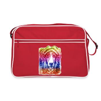 Dame de chien avec capot (arc-en-ciel) - Sac Retro - rouge/blanc - Devant