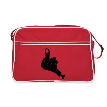 Severed hand and vulgarity (black) - Retro Bag - red/white - Front